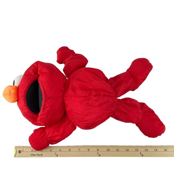 Playskool Sesame Street Elmo Plush 16" Vintage 1992 Nylon Red Parachute Fabric - Picture 4 of 6
